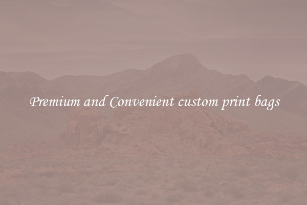 Premium and Convenient custom print bags