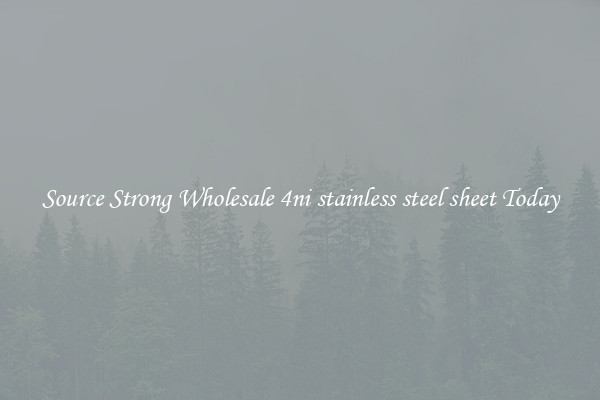 Source Strong Wholesale 4ni stainless steel sheet Today