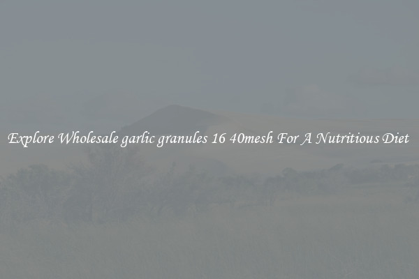 Explore Wholesale garlic granules 16 40mesh For A Nutritious Diet 