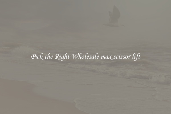 Pick the Right Wholesale max scissor lift