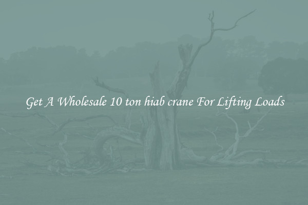Get A Wholesale 10 ton hiab crane For Lifting Loads