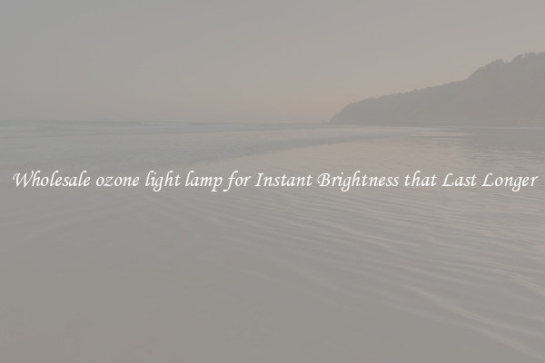 Wholesale ozone light lamp for Instant Brightness that Last Longer