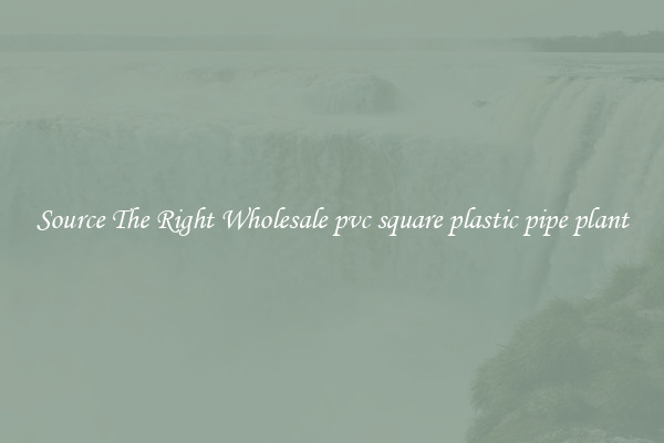 Source The Right Wholesale pvc square plastic pipe plant