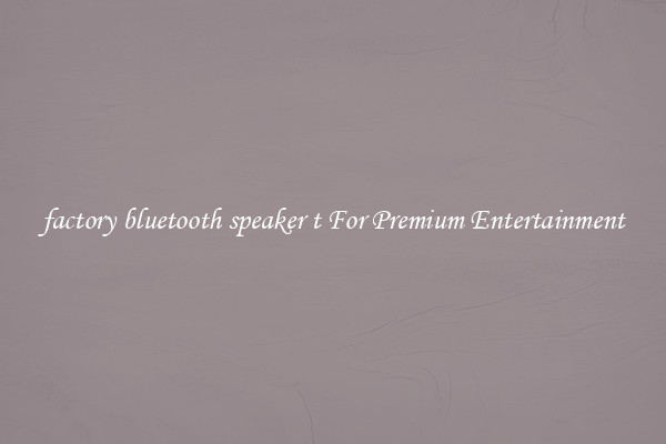 factory bluetooth speaker t For Premium Entertainment
