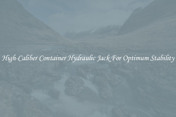 High-Caliber Container Hydraulic Jack For Optimum Stability